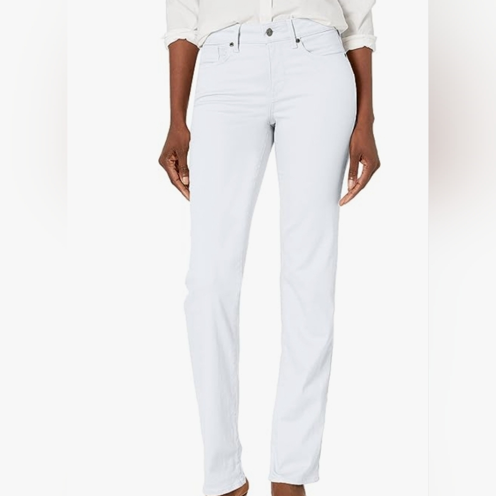 NYDJ Curves360 White Marilyn Straight Jeans